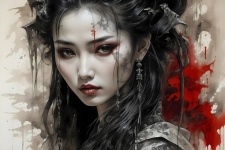 Chinese Vampire Warrior Drawing