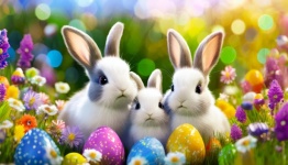 Easter Bunnies Eggs, Art