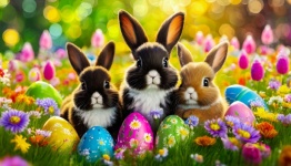 Easter Bunnies Eggs, Art