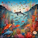 Colorful Underwater Scene Art Print