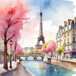 Paris Watercolor Art Print