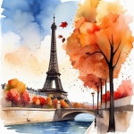 Paris Watercolor Art Print