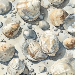 Clam Shells On Beach