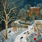 Winter Snow Whimsical Landscape Art