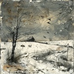 Rural Winter Landscape Art Print