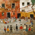 Spanish Mexican Children At Play