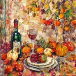 Wine And Fruit Harvest Art Print