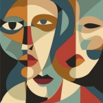 Picasso Style Face Portraits Art