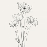 Flower Line Art Drawing