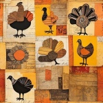 Thanksgiving Turkey Patchwork Art