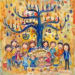 Jewish Children Celebrating Holiday