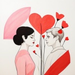 Couple In Love Heart Art Print