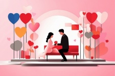 Couple In Love Heart Art Print