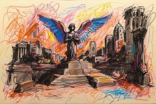 Urban Angel Sketch Art Print