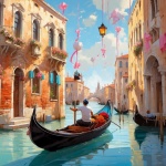Venice Italy Gondola Art Print