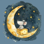 Fantasy Mouse And Moon Of Cheese
