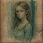 Vintage Scrapbook Young Girl Art
