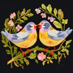 Folk Art Love Birds Print
