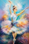 Ballerina Pastel Painting Art Print