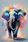 Pastel Elephant Art Print