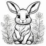Cute Bunny Cartoon Sketch