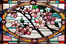 Pink Flowers Stained Glass
