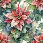 Poinsettia Seamless Background Art