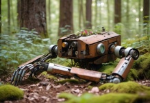 Robot Forest 3D Science Fiction