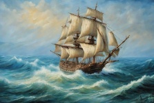 Sail Ship In The Ocean