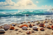 Sandy Beach With Seashells
