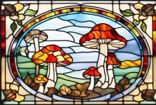 Stained Glass Wild Mushrooms