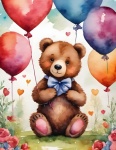 Teddy Bear Balloons Illustration