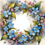 Forget-me-not Flowers Wreath