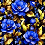 Vibrant Blue Flowers With Leaves