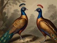 Vintage Peacock Illustration