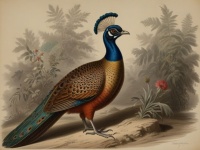 Vintage Peacock Illustration