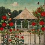Vintage Rose Garden Art