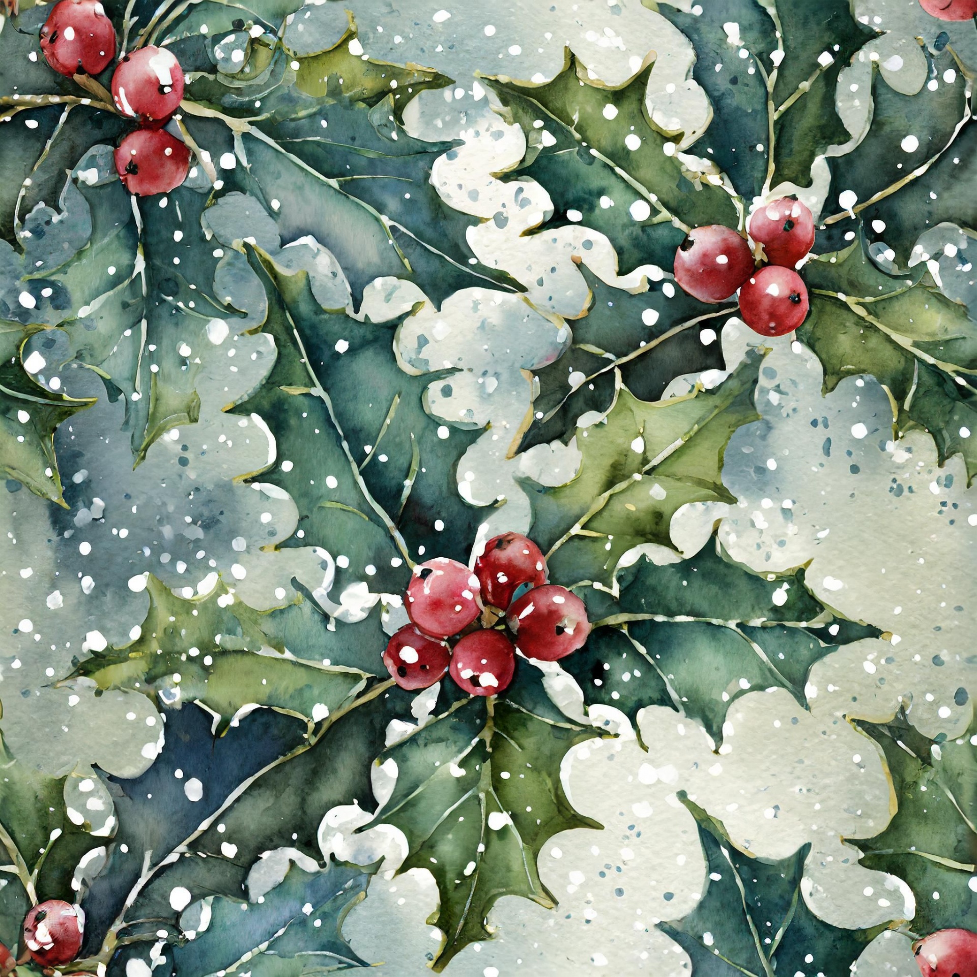 Holly Seamless Art Background Free Stock Photo - Public Domain Pictures