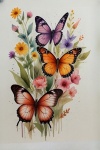 Butterflies And Flowers Painting