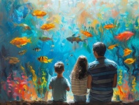 Family At Aquarium