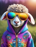 Sheep In Hoodie Cartoon