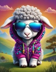 Sheep In Hoodie Illustration