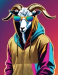 Goat In Hoodie Cartoon