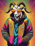 Goat In Hoodie Cartoon