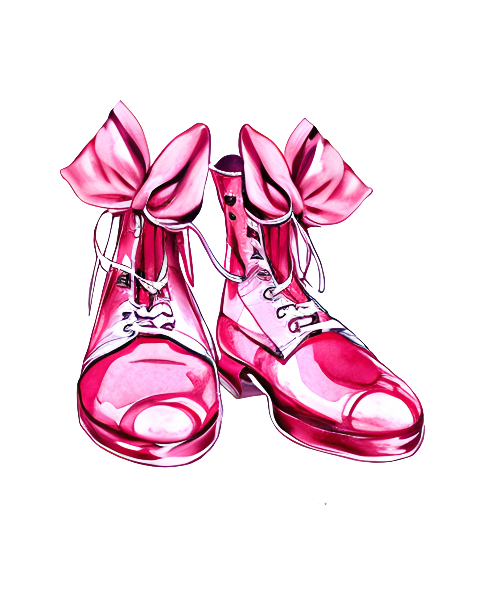 Pink Boots With Bows PNG Art Free Stock Photo - Public Domain Pictures