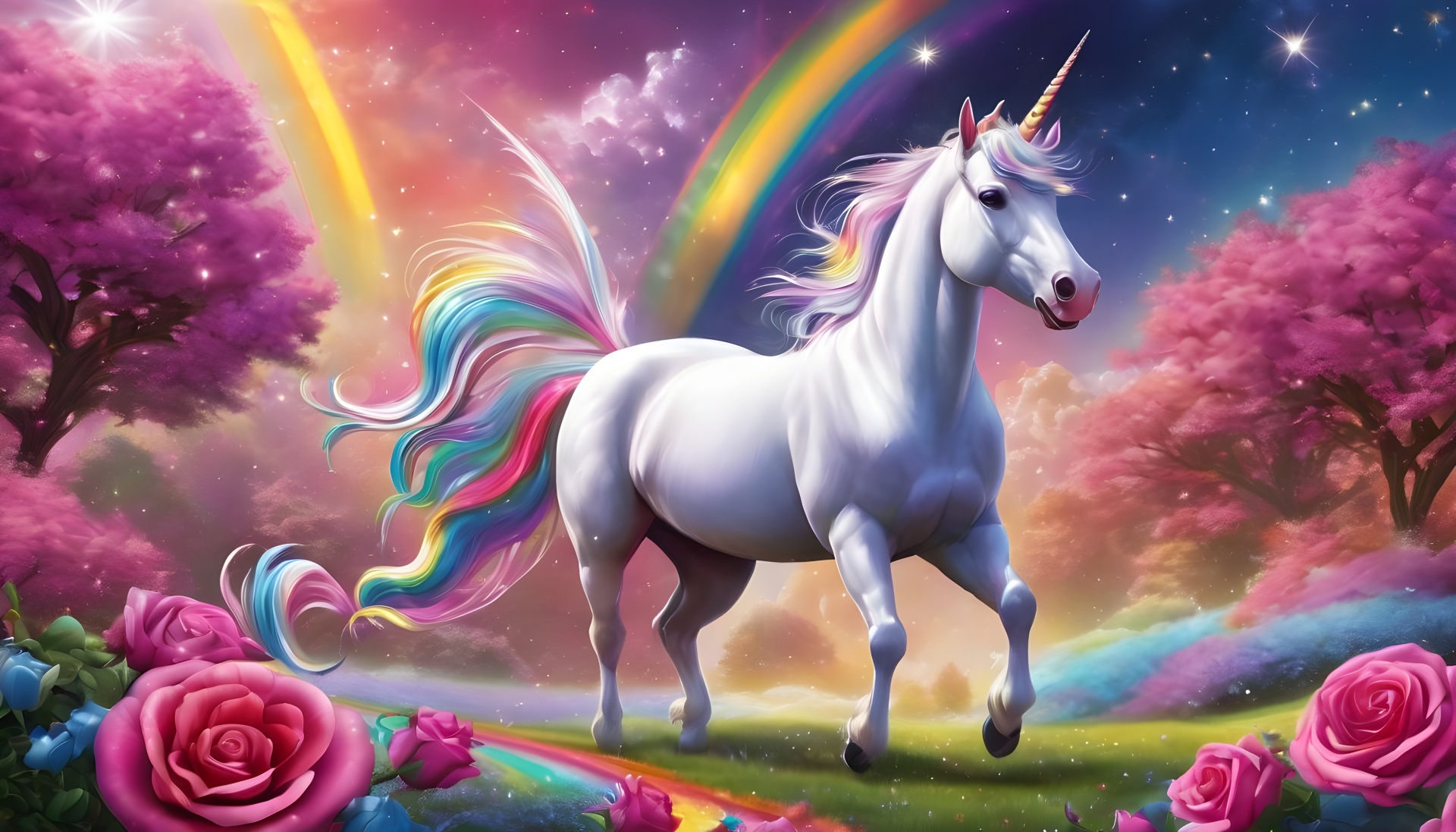 Fantasy Unicorn Rainbow Art Free Stock Photo - Public Domain Pictures