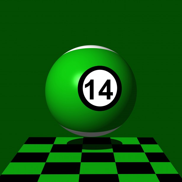 Green Billiard Number 14 Free Stock Photo - Public Domain Pictures