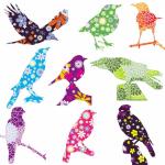 Birds Colorful Floral Funky