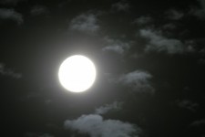 Hazy Moon With Clouds