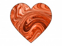 Orange Swirl Heart 1